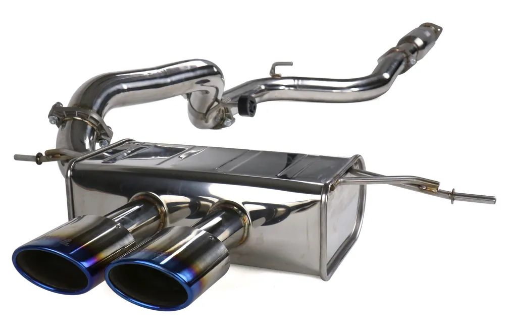 Invidia Q300 Cat Back Exhaust - Rolled Oval Titanium Burnt Tips - 2013-2018 Ford Focus ST