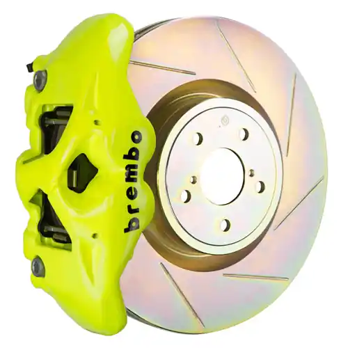 Brembo GT Systems Monobloc 4 Piston 326mm Slotted Fluorescent Yellow - 2015-2021 Subaru WRX