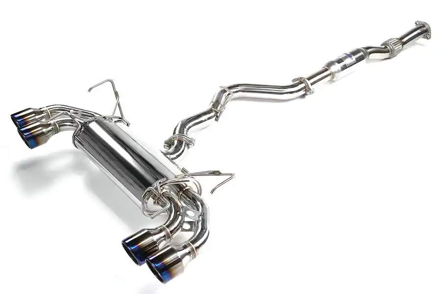 Invidia Q300 Quad Tip Cat Back Exhaust - Titanium Tips - 2008-2014 Subaru STI Hatchback / 2011-2014 WRX Hatchback