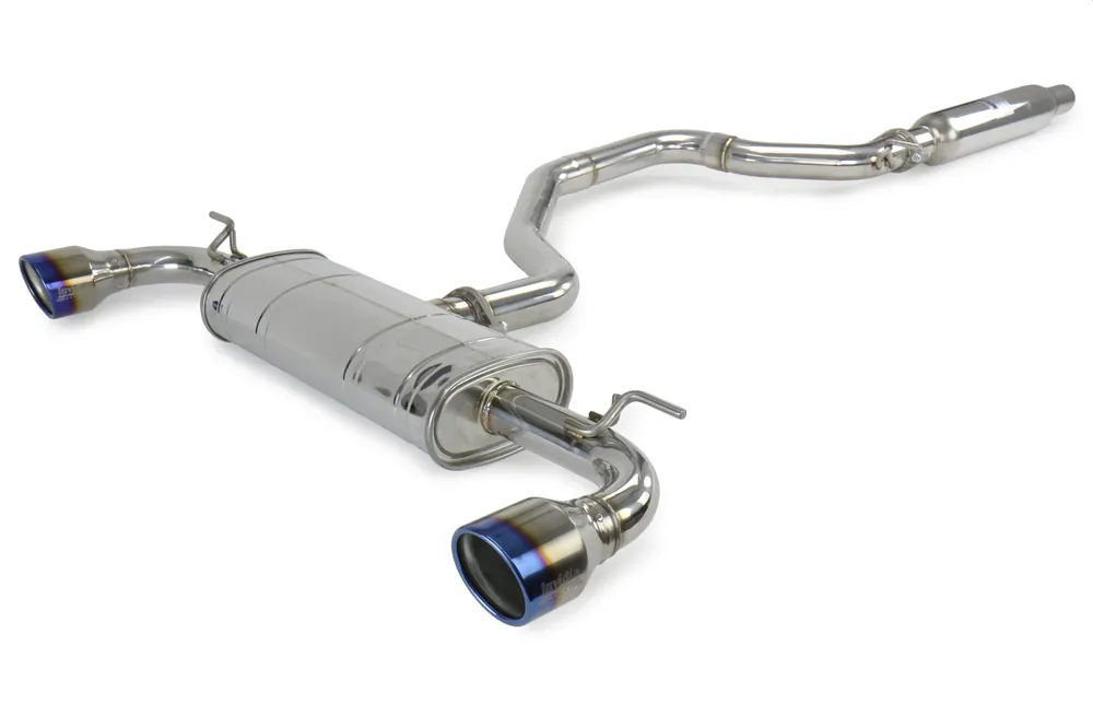 Invidia Q300 Cat Back Exhaust - Rolled Titanium Tip - 2015-2017 Volkswagen GTI (Mk7)