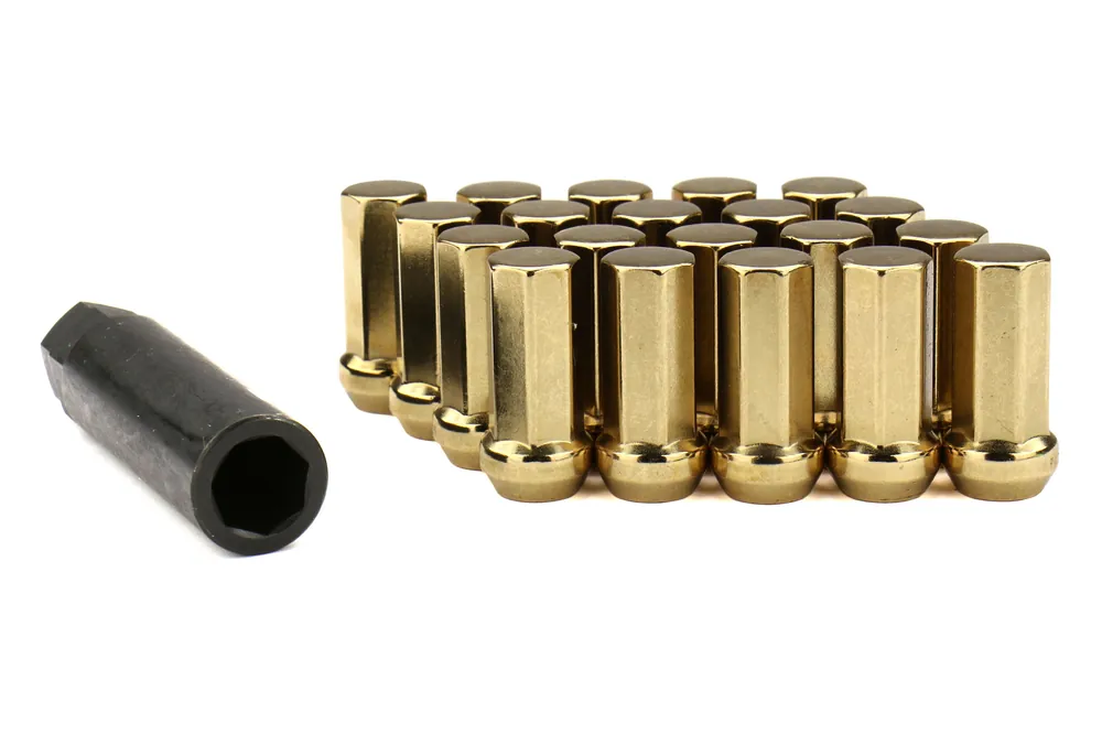 Project Kics Kyokugen Heptagon 42mm Closed Ended Gold Lug Nuts 12x1.50 - Universal