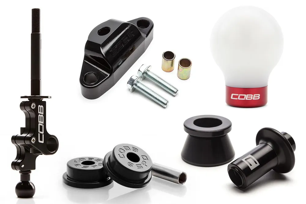 04-21 STI COBB Tuning Stage 2+ Drivetrain Package w/ Black Lockout and White / Red Shift Knob