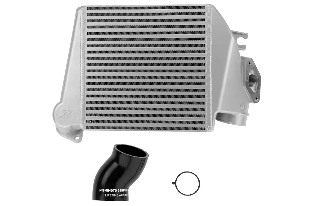 Mishimoto Silver Top Mount Intercooler w/ Black Hose - 2008-2014 Subaru WRX