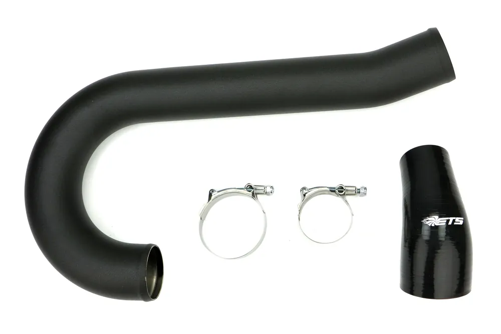 ETS Lower Intercooler Pipe Wrinkle Black - 2003-2006 Mitsubishi Evo 8/9