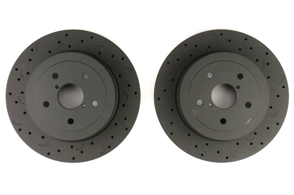 Hawk Talon Cross Drilled Slotted Rear Rotor Pair 2005-2007 Subaru STI