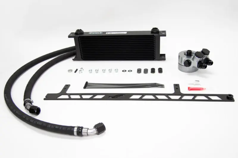 Jackson Racing Track Engine Oil Cooler Kit w/ No Shroud (Black Finish) - 2013-2016 Scion FR-S / 2013-2020 Subaru BRZ / 2017-2019 Toyota 86