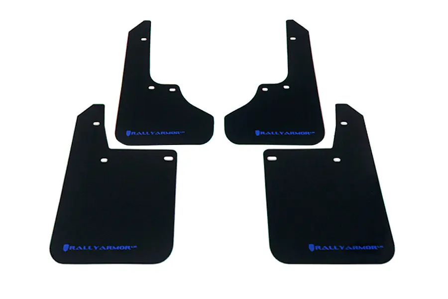 Rally Armor UR Mudflaps Black Urethane Blue Logo - 1993-2001 Subaru Impreza
