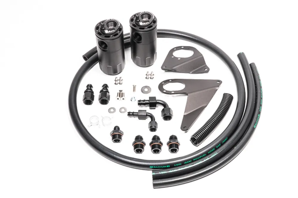 Radium Dual Catch Can Kit Fluid Lock - 2010-2015 Mitsubishi EVO X