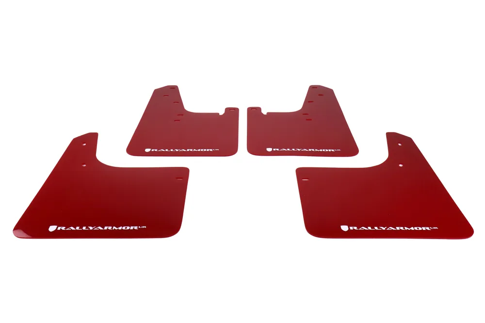 Rally Armor UR Mudflaps Red Urethane White Logo - 2012-2020 Toyota 4Runner