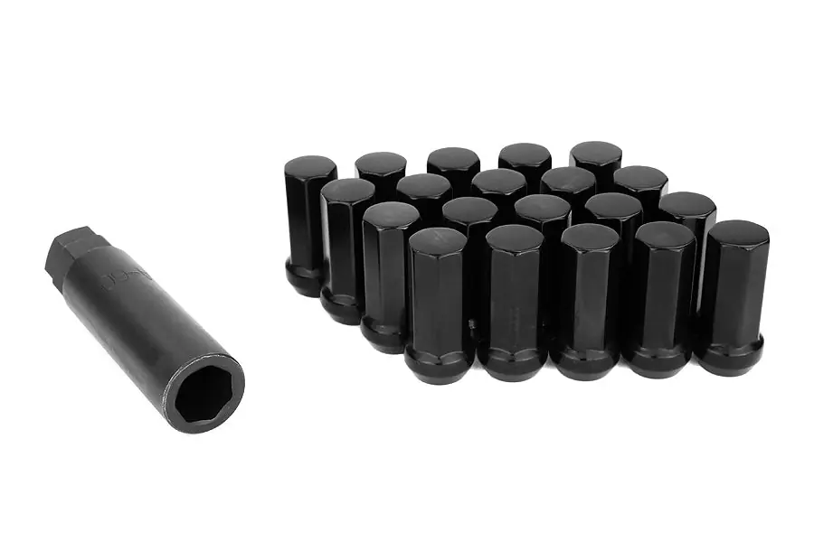 Project Kics Kyokugen 7-Sided Lug Nuts 12x1.50 Closed Ended Black - Universal