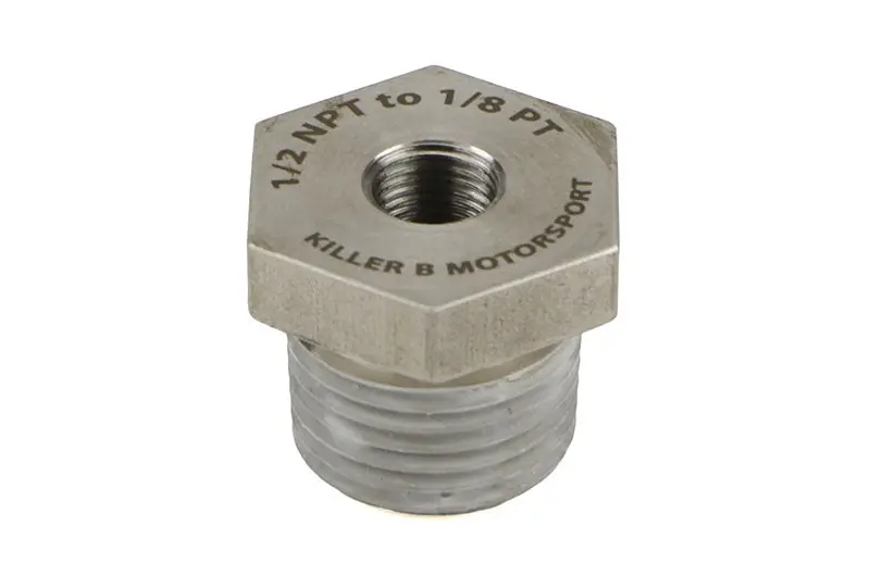 Killer B 1/2NPT to 1/8PT Oil Temperature Sensor Adapter - 2002-2014 Subaru WRX / 2004-2021 STI / 2006-2013 Forester XT