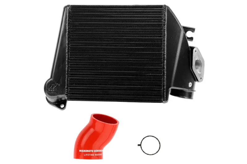Mishimoto Black Top Mount Intercooler w/ Red Hose - 2008-2014 Subaru WRX