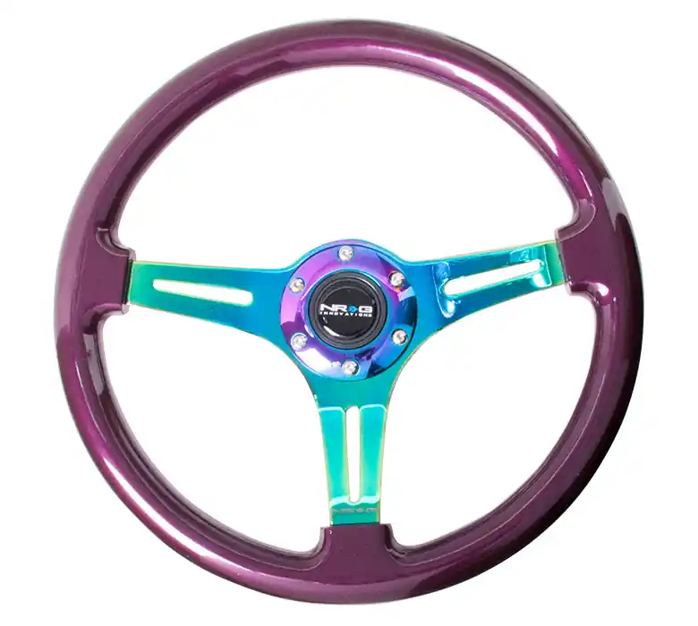 NRG Classic Wood Grain Wheel 350mm Neochrome / Purple Pearl - Universal