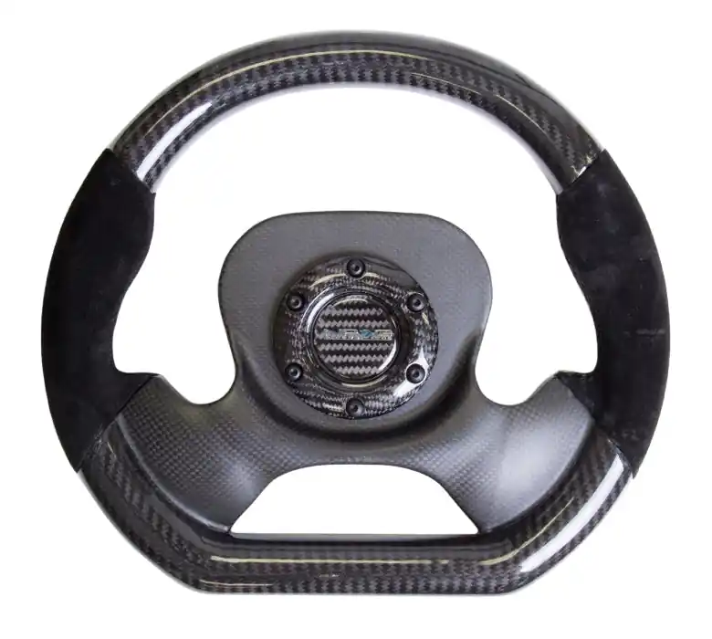 NRG Carbon Fiber Steering Wheel 320mm Suede Black - Universal