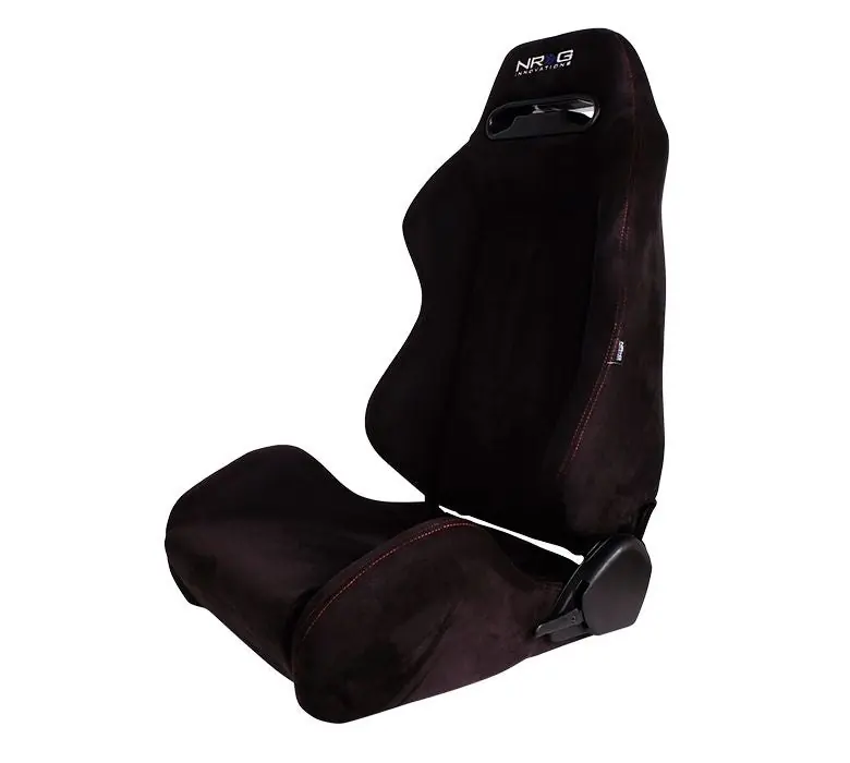 NRG Innovations Type R Suede Seats Black w/ Red Stitching (Pair) - Universal