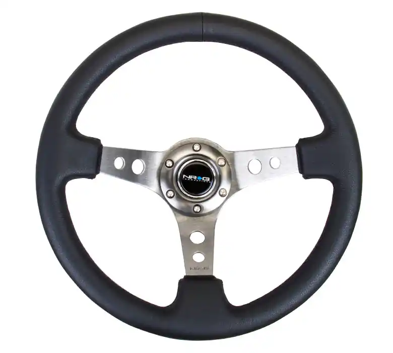 NRG Reinforced Steering Wheel 350mm 3in Deep Gun Metal - Universal