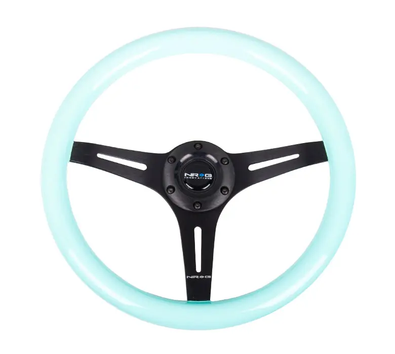 NRG Classic Wood Grain Wheel 350mm Black / Minty Fresh - Universal