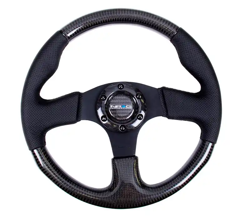 NRG Carbon Fiber Steering Wheel 315mm Perforated Black - Universal