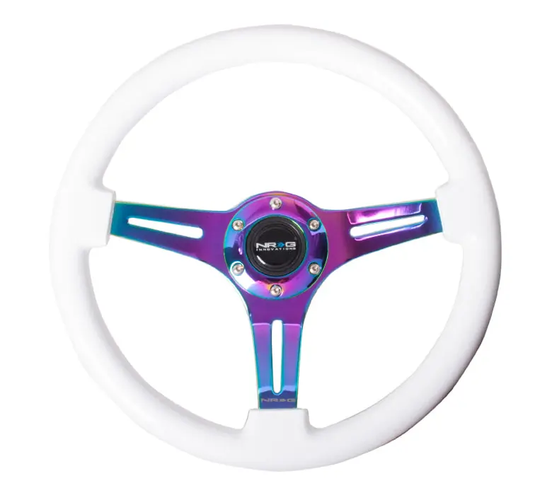 NRG Classic Wood Grain Wheel 350mm Neochrome / White - Universal