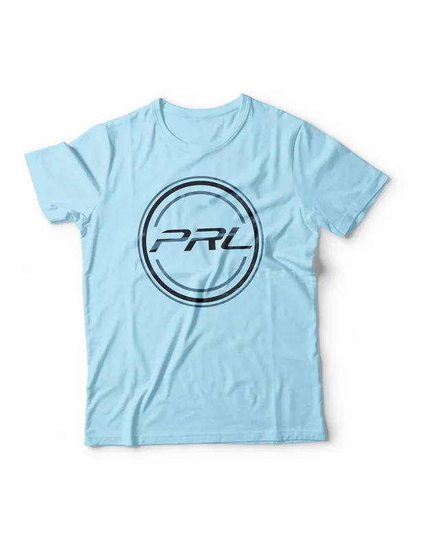 PRL Motorsports Vintage Seal T-Shirt Small Baby Blue/Black/PMS 431C - Universal