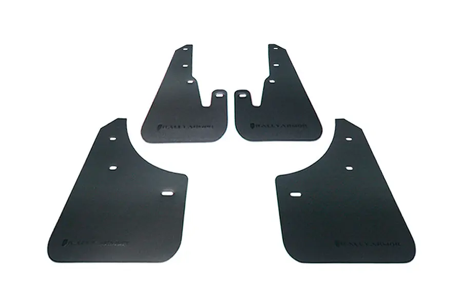 Rally Armor Basic Mud Flaps Black Logo - 2004-2009 Mazda 3 (inc. 2007-2009 MazdaSpeed3)