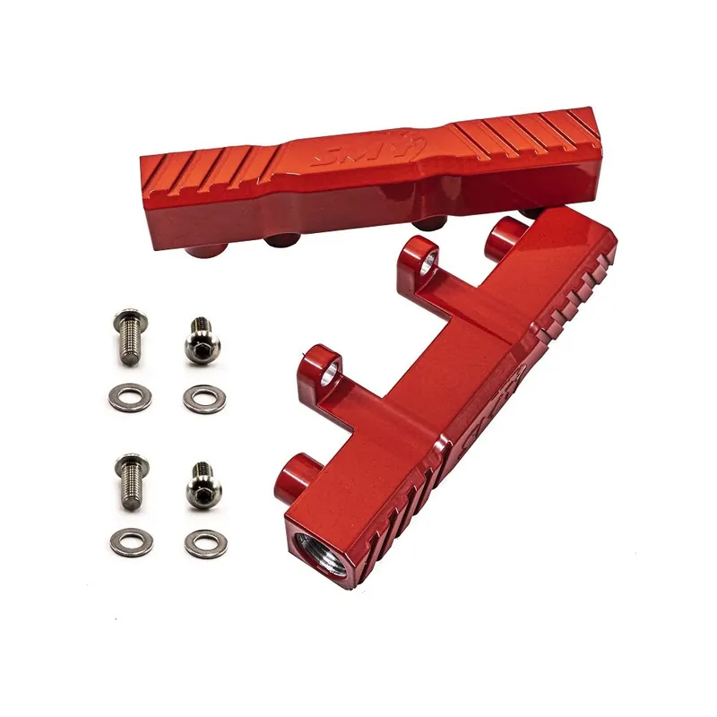 SMY Top Feed Aluminum Fuel Rails Gloss Red - 2002-2014 Subaru WRX / 2007-2021 Subaru WRX STI / 2008-2012 Subaru Legacy