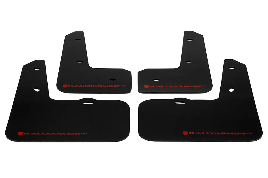 Rally Armor UR Mudflaps Black Urethane Red Logo - 2012-2014 Hyundai Veloster