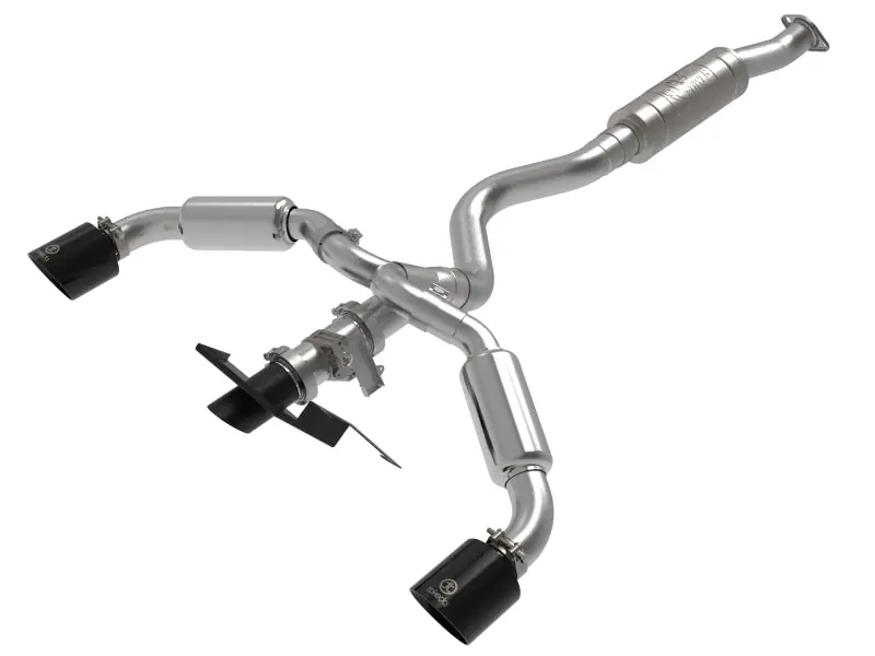 aFe Gemini XV 3in to 2-1/2in Cat Back Exhaust w/ Black Tips - 2023-2026 Toyota GR Corolla
