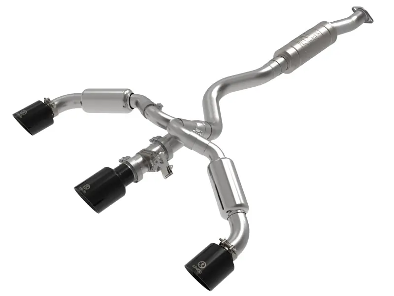 aFe Gemini XV 3in to 2-1/2in Cat Back Exhaust w/ Black Tips - 2023-2026 Toyota GR Corolla