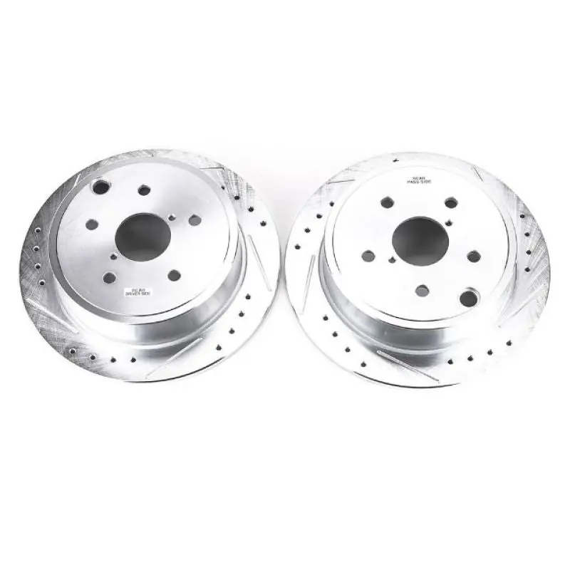 Power Stop Rear Evolution Drilled & Slotted Rotors - Pair - 2015-2021 Subaru WRX