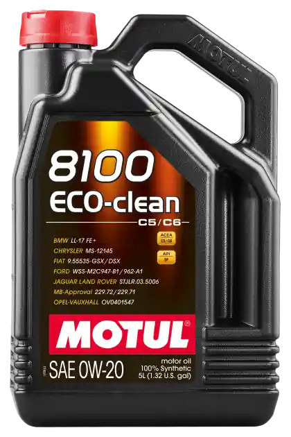 Motul 8100 Eco-Clean 0W20 Synthetic Motor Oil (5 Liter Jug)