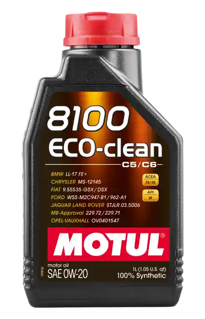 Motul 8100 Eco-Clean 0W20 Synthetic Motor Oil (1 Liter Bottle)