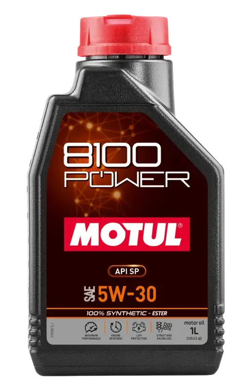 Motul 8100 Power 5W30 Synthetic Engine Oil (1 Liter Bottle)