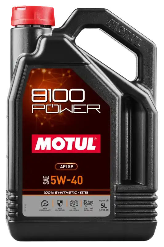 Motul 8100 Power 5W40 Synthetic Engine Oil (5 Liter Jug)