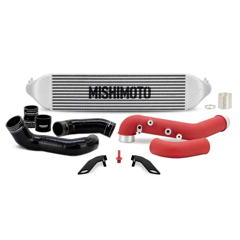 Mishimoto Intercooler Kit w/Pipes - Silver Intercooler/Red Pipes - 2023-2026 Honda Civic Type-R