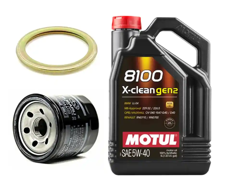 Motul 8100 X-Clean EFE Oil Change Kit, 5W40 - 2004-2021 Subaru STI / 2002-2014 WRX