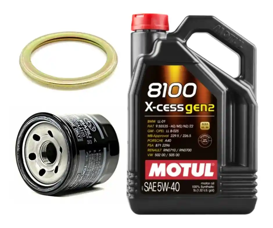 Motul 8100 X-Cess Gen2 Oil Change Kit, 5W40 - 2004-2021 Subaru STI / 2002-2014 WRX