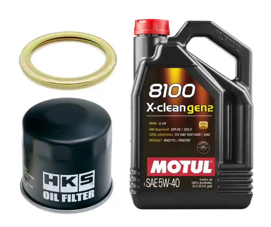 Motul 8100 X-Clean EFE Oil Change Kit - HKS Filter, 5W40 - 2004-2021 Subaru STI / 2002-2014 WRX