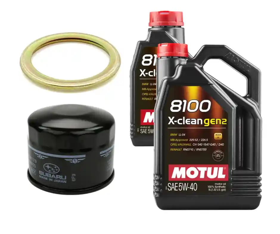 Motul 8100 X-Clean Gen2 Oil Change Kit, 5W40 - 2015-2021 Subaru WRX