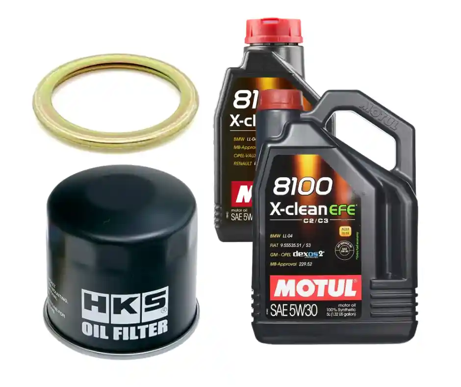 Motul 8100 X-Clean EFE Oil Change Kit - HKS Filter, 5W30 - 2015-2021 Subaru WRX