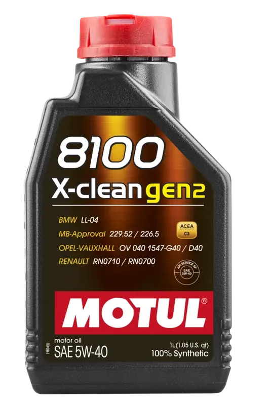 Motul 8100 X-CLEAN Gen 2 5W40 Synthetic Engine Oil (1 Liter Bottle)