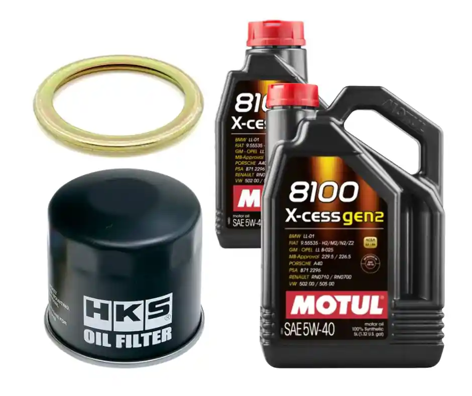 Motul 8100 X-Cess Gen2 Oil Change Kit - HKS Filter, 5W40 - 2015-2021 Subaru WRX