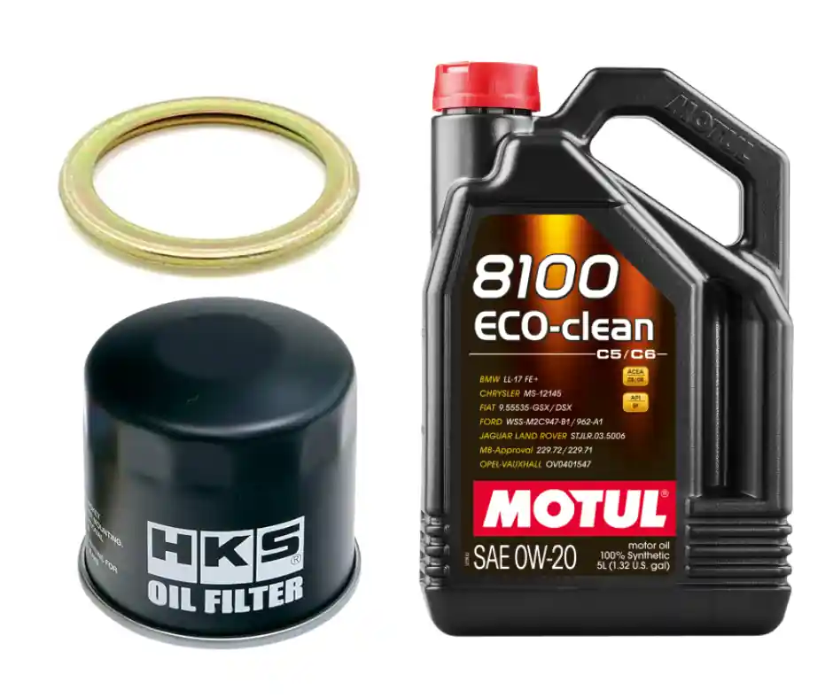 Motul 8100 Eco-Clean Oil Change Kit - HKS Filter, 0W20 - 2022-2026 Subaru WRX