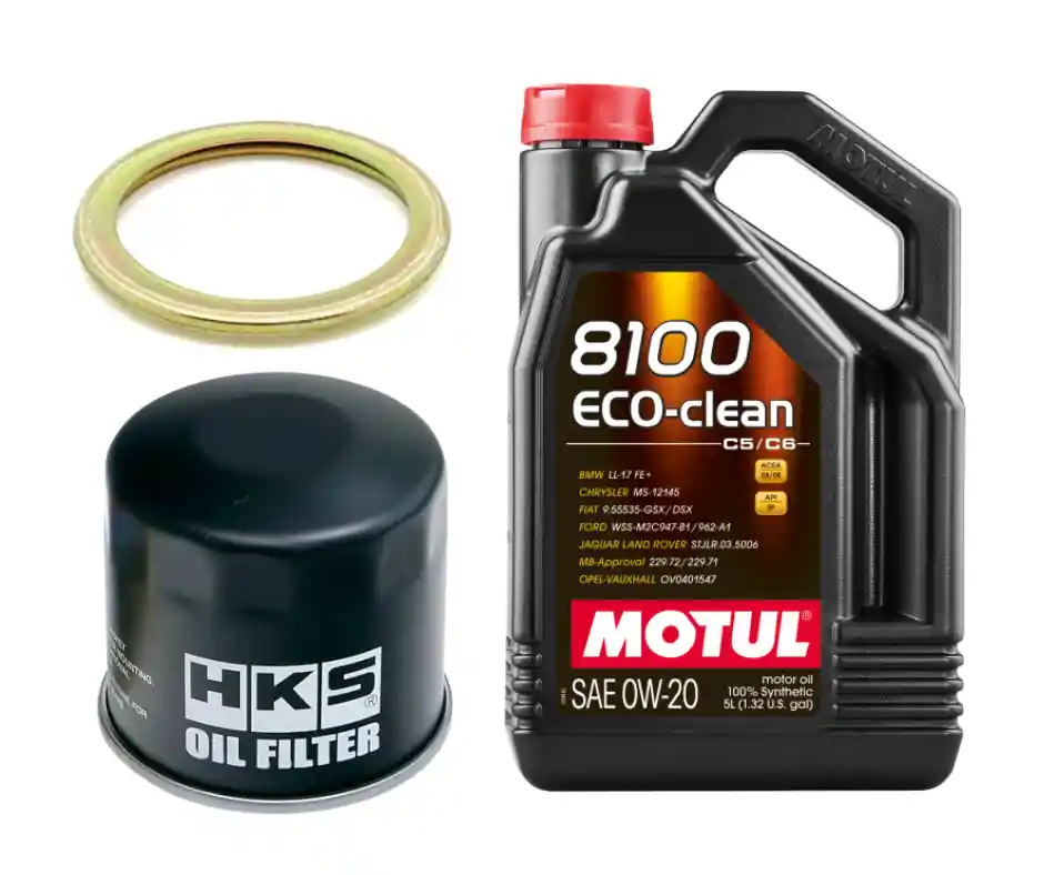 Motul 8100 Eco-Clean Oil Change Kit - HKS Filter, 0W20 - 2022-2026 Subaru BRZ / Toyota GR86