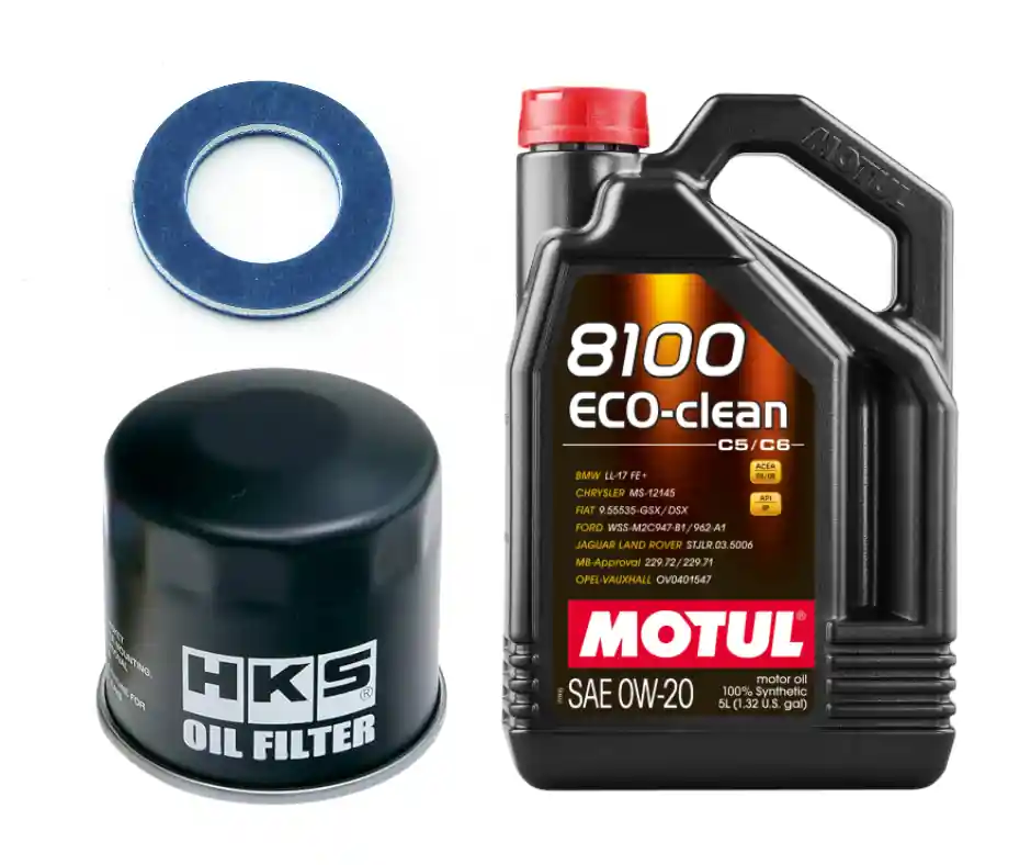 Motul 8100 Eco-Clean Oil Change Kit - HKS Filter, 0W20 - 2023-2026 Toyota GR Corolla
