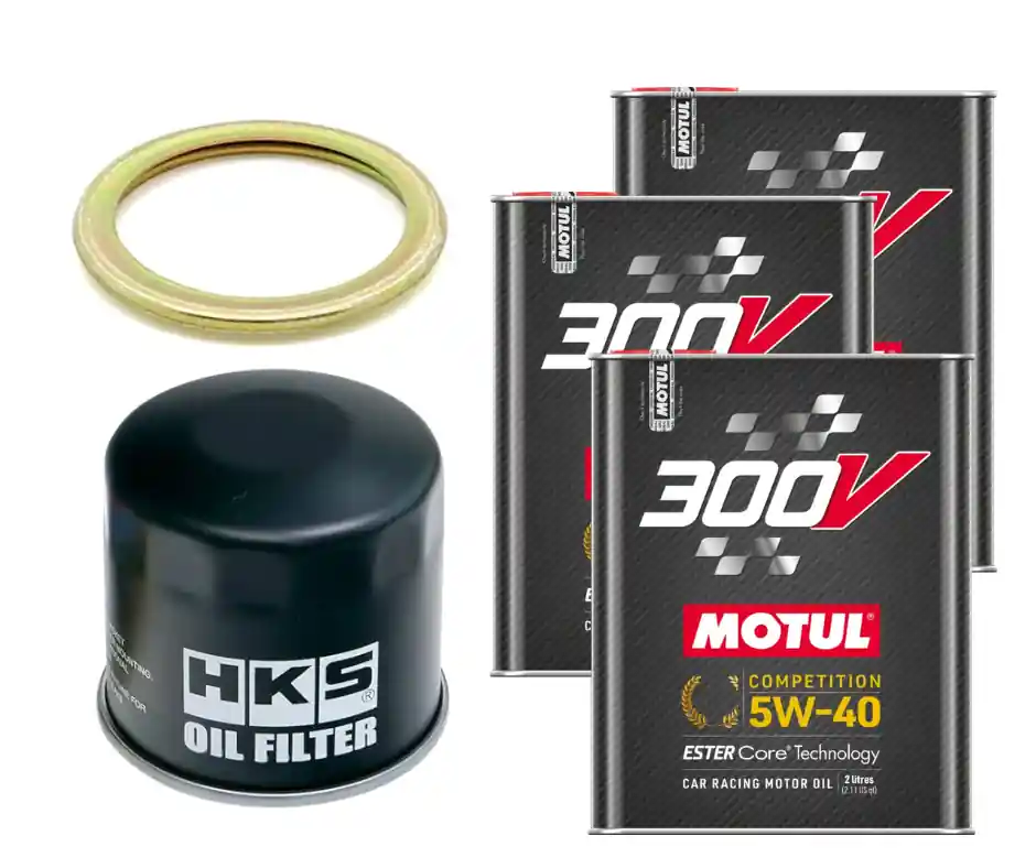 Motul 300V Oil Change Kit - HKS Filter, 5W40 - 2015-2021 Subaru WRX
