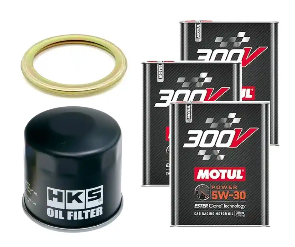 Motul 300V Oil Change Kit - HKS Filter, 5W30 - 2013-2020 Subaru BRZ / Toyota GT86 & FR-S