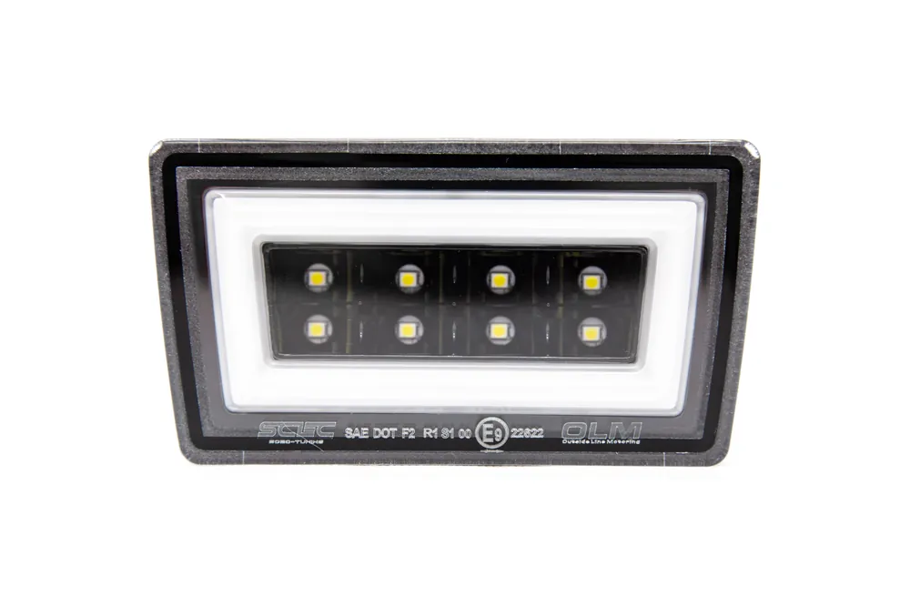 OLM NB+R F1 Rear Brake Light (Clear Lens, Gloss Black Base, White Bar) - 15+ WRX / STI