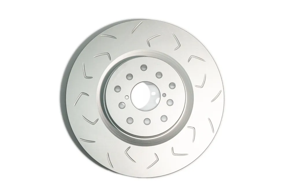 FactionFab Slotted Front Rotor V2 Dual Drilled - Subaru STI 2004-2017
