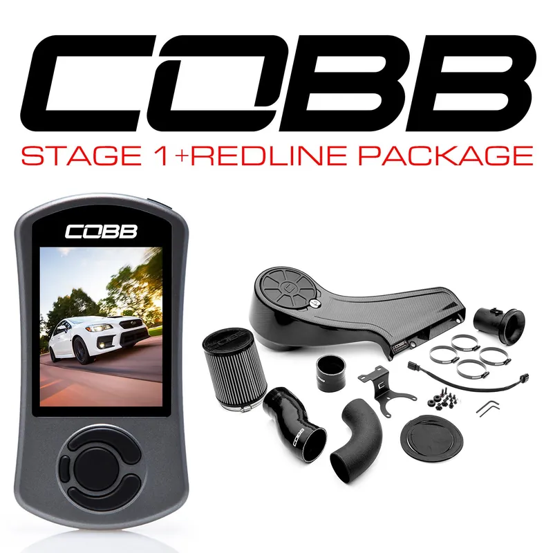 Cobb Stage 1+ CAN Flex Fuel Redline Carbon Fiber Power Package - 2015-2021 Subaru WRX